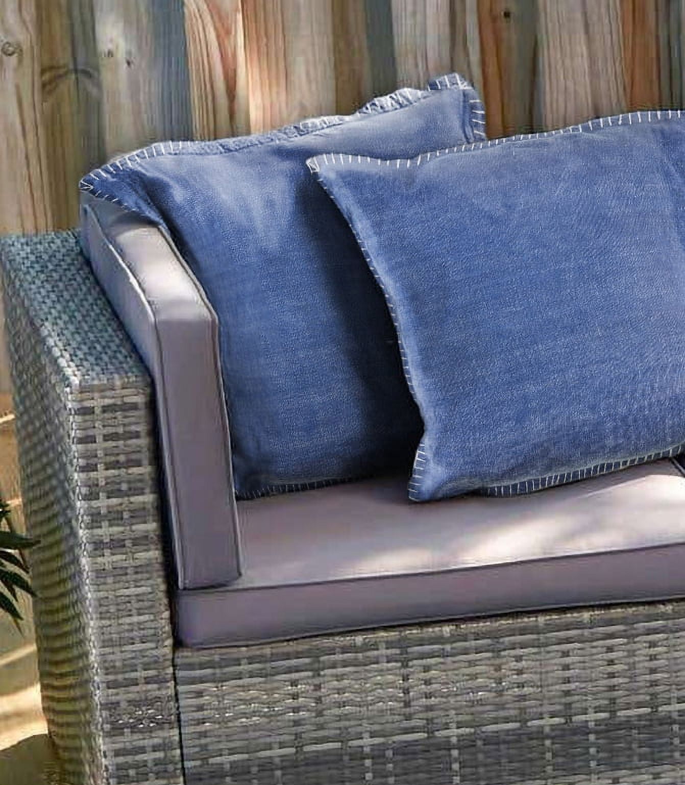 Ox Bay Twilight Blue Solid Organic Cotton Square 2 Piece Pillow Feather Filled Set