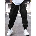 thumbnail image 4 of Pantalones Cargo de cintura con cordón lateral y bolsillo con solapa para hombre, 4 of 4
