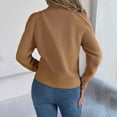 thumbnail image 4 of Rovga Fall Winter Casual Off The Shoulder Turtleneck Hollow Out Long Sleeve Knitted Pullover Knitwear Women Leisure Dailywear, 4 of 8