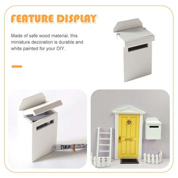 Kesenlong Mini House Mailbox Vintage Mini Letter Box Miniature Mailbox Model Wooden Letterbox Toy for Kids