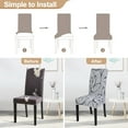 thumbnail image 4 of Dining Room Chair Covers Set of 4, Stretch Printed Parsons Chair Slipcovers Spandex Removable Washable Kitchen Chair Protector Cover for Dining Room, Hotel, Ceremony (Grey Lotus+White Texture), 4 of 6
