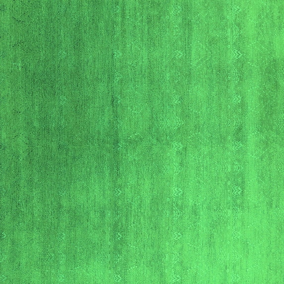 Ahgly Company Indoor Square Oriental Green Industrial Area Rugs, 5' Square