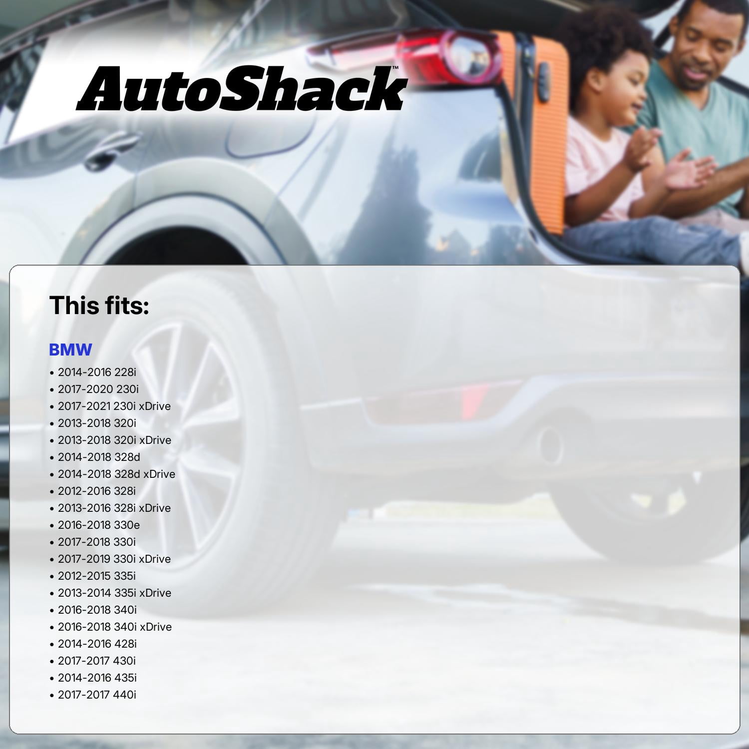AutoShack Rear Shock Absorbers - Driver and Passenger Side for BMW, 328i 2012-2016 328i xDrive 2013-2016 330e 2016-2018, RWD AWD L4 2.0L L6 3.0L