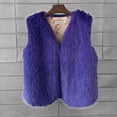 thumbnail image 4 of YDFCWXW 2025 Fashion Women Fur Vest Short Sleeveless Jacket Winter Warm Coats Outwear Comfy Soft Waistcoat Dark Purple, S, 4 of 9
