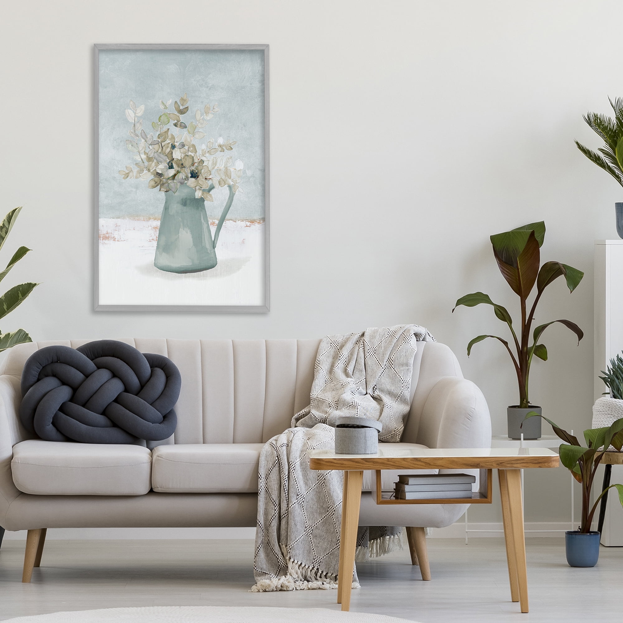 Stupell Industries Blue Botanical Arrangement Gray Framed Giclee Art, design by Lanie Loreth