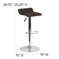 thumbnail image 5 of Flash Furniture Mark Contemporary Brown Vinyl Adjustable Height Barstool with Quilted Wave Seat and Chrome Base, 5 of 11