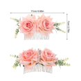 thumbnail image 1 of Floral Hair Accessories Pink Artificial Flower Hair Side Comb For Women Perfect For Weddings And Stage Performances 1 Pcs, 1 of 3