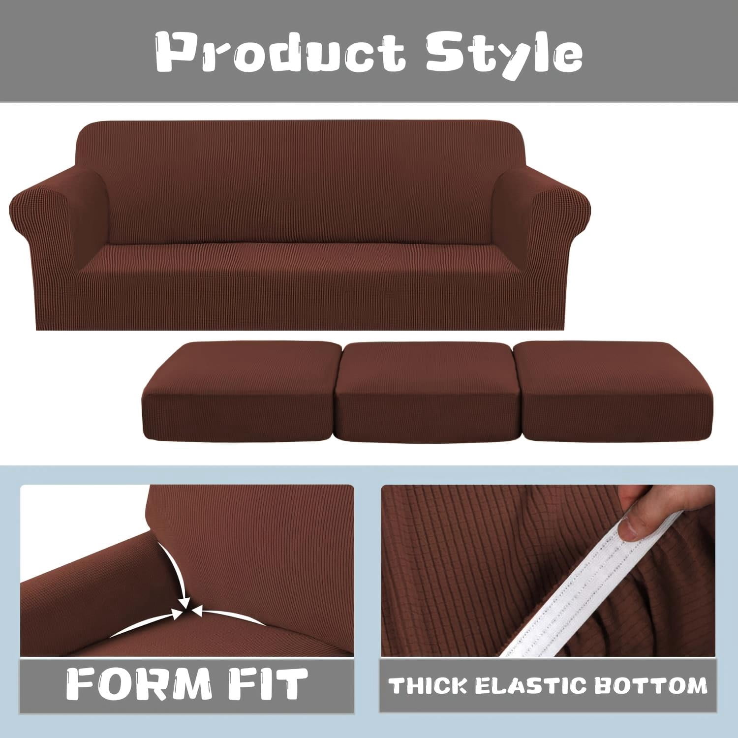 Stretch Sofa Slipcover Sets (2/3/4-Piece), 1/2/3-Seat Jacquard Couch Covers for Living Rooms and Offices Home Decor Modular Sofa Set