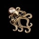 thumbnail image 3 of Broche de pulpo de perla simulada Vintage, broche de Animal marino, joyería para mujer Oro Hugo broches de pulpo para mujer, 3 of 10