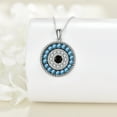 thumbnail image 4 of Women's Evil Eye Pendant Necklace 925 Sterling Silver Greek Amulet Jewelry with Blue Sapphire and Black Cz Amulet Gifts, 4 of 6