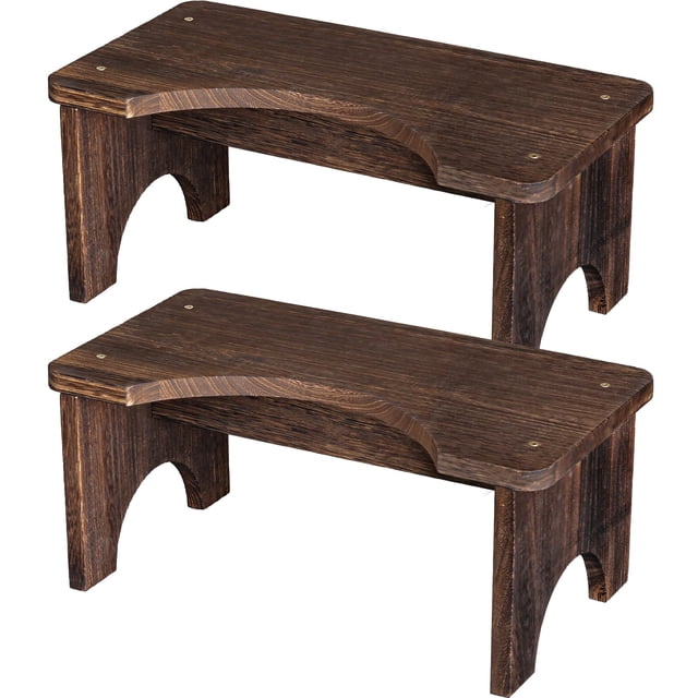 Taburete de inodoro AZEN Wood Squat para adultos de 7 pulgadas de altura, paquete de 2