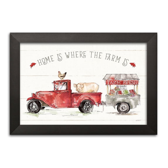 Gango Home Decor Cottage Country Life I by Anne Tavoletti (Ready to Hang); One 18x12in Black Framed Print