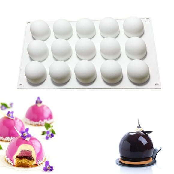 OCPO KITCHEN Truffle Silicone Mold for Baking Candy, Chocolate, Ice Cream Mold, Cake Decoration Mold, Non-Stick & Easy Release, Mini Truffle Ball Shape (15-Cavity)