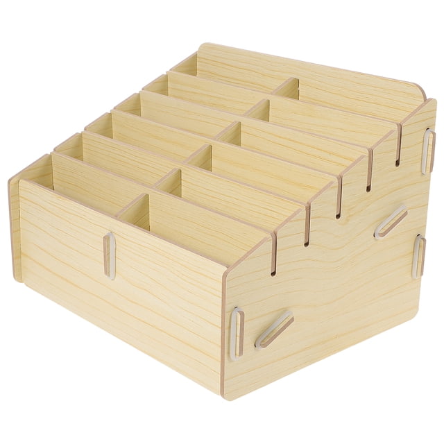 Shisuyan Game Cards Storage Box Portable Multi-grid Cards Sorter Wooden Card Case