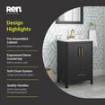 thumbnail image 4 of Dario 24" Bathroom Vanity in Matte Black with Engineered Marble Countertop, 4 of 16