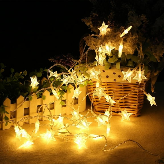 Gpaecead Star String Lights USB Operated(Remote) - 38 ft 80 LED Star Fairy String Lights , Waterproof for Indoor Bedroom Tent Loft Bed Patio Party Wedding Decor, Warm White