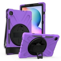 KIQ Shield Series Galaxy S6 Lite Case , Heavy Duty Tablet Shockproof Rugged Cover W/Stand Shoulder Strap for Samsung Galaxy Tab S6 Lite Case 10.4-inch 2022/2020 P610/P613/P615/P619 [Purple]