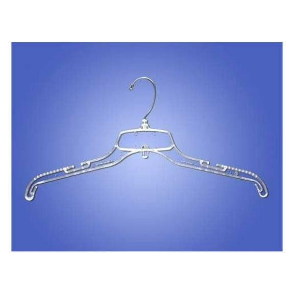 Plastic Clothes Hangers 50 Pack - 17 Inch Clear Heavy Duty Swivel Hook Hangers for Shirt, Blouse, Coat, Sweater - Break Resistant Closet Organizers