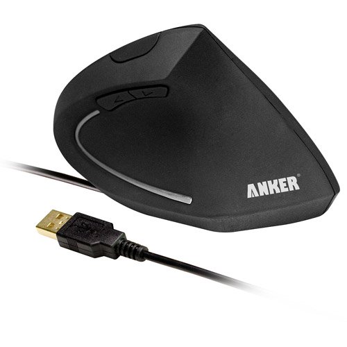 Anker Ergonomic Optical USB Wired Vertical Mouse 1000/1600 DPI, 5