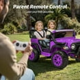 thumbnail image 5 of Hikiddo 2-Seater Ride on Car Truck, 24V 4WD Ride on Toy Electric Car for Kids Boys w/Remote, Bluetooth - Purple, 5 of 10