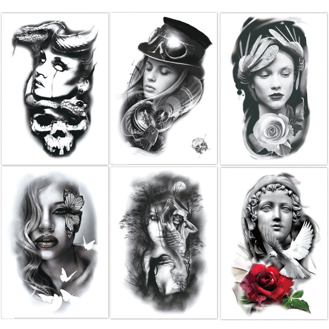 Kit Pegatinas Artísticas Tatuaje Falso Fresco Tigre Colorido para Y Niñas Amante