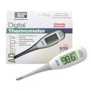 Adtemp Oral & Rectal Digital Thermometer Stick LCD Display 418N 12 per Pack