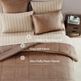 thumbnail image 2 of Plush Comforter Set Full Size Brown, Flannel Velvet Comforter Sets 7 Pieces Bed in a Bag, Soft Warm Winter Bedding, 2 of 14