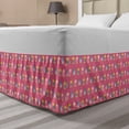 thumbnail image 1 of Ethnic Bed Skirt, Continuous Pattern of Cartoon Style Lambs, Elastic Bedskirt Dust Ruffle Wrap Around for Bedding Decor, 4 Sizes, Pink Multicolor, by Ambesonne, 1 of 2