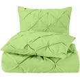 thumbnail image 1 of Luxury Pinch Duvet Cover with Zipper Closure 3 Piece Set – Soft Pleated Pinch Comforter Covers – 100% Egyptian Cotton & 400 TC Quilt Cover & Pillowcases - Sage Solid, King Size., 1 of 6