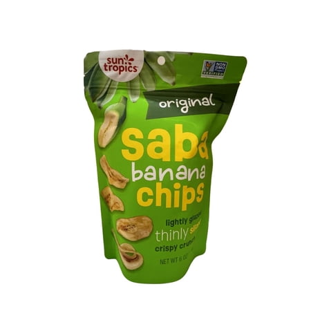 Sun Island Original Saba Banana Chips (6oz). Delicious all natural sun dried banana chips have a unique crisp and texture. (TCS-15 R-1) - Pack of 3