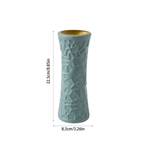 VQPeo Plastic Imitation Glazed Vase – 9-inch Decorative Flower Pot for Dried Flowers, Home & Living Room Decoration
