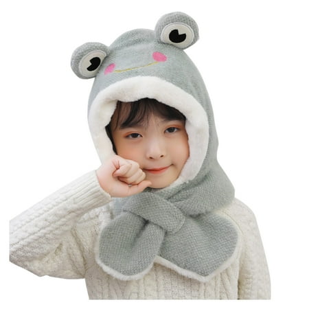 

Winter Warm Knitted Hood Scarf Cartoon Winter Kids Baby Knitted Warm Hats + Scarf Leisure Vacation Daily Cap