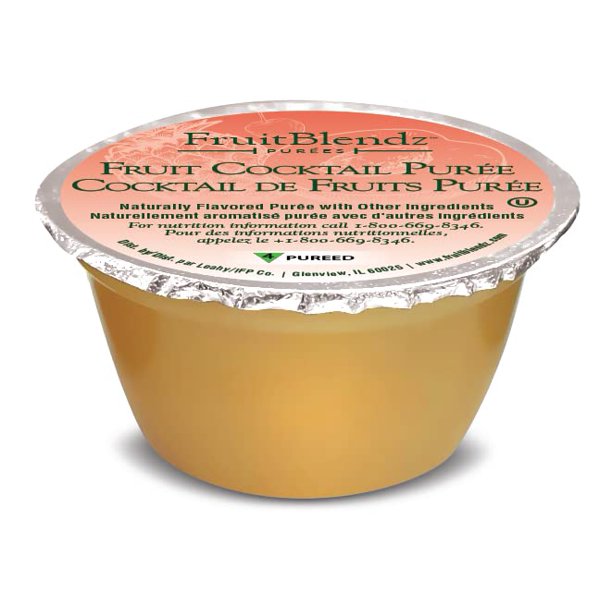 FruitBlendz 4oz Fruit Puree Cups, 72 Count (Fruit Cocktail, IDDSI Level