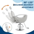 thumbnail image 2 of AKDSteel Chaise de Salon de Coiffure avec Levage Hydraulique, Appui-Tête et Repose-Pieds Réglables, Design Inclinable Pivotant à 360°, Confortable et Polyvalente pour la Coiffure Professionnelle, 2 of 8