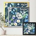 thumbnail image 3 of Blue and White Spring Flowers On Dark Blue 30 in x 30 in Framed Painting Canvas Art Print, by Designart, 3 of 4