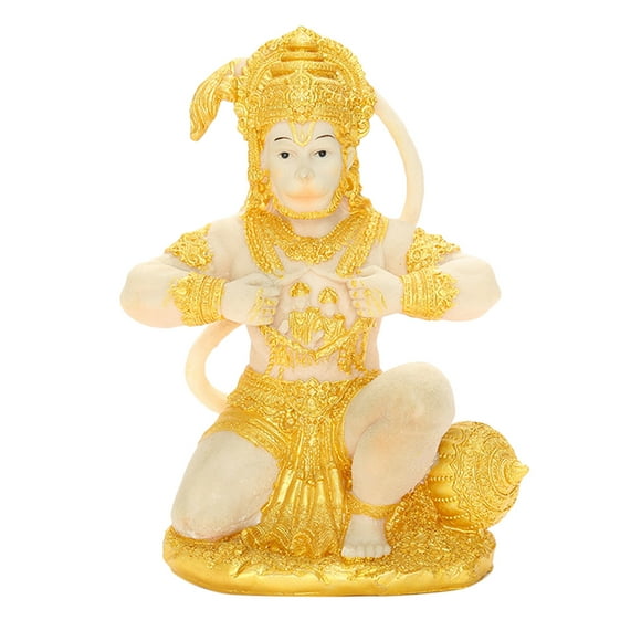 Gold Plated Resin Hanumanji Statue Hanuman Hindu God Idol Figurine Decor for Car