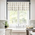 thumbnail image 2 of nqOlkjepod Beige Plaid Farmhouse Short Window Curtain Valances, Spring Summer Farmhouse Buffalo Checkered Rod Pocket Kitchen Valances for Living Room Bedroom Bathroom Cafe, 1 Panel - 54" x 18", 2 of 8