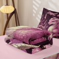 thumbnail image 6 of Homewish Kawaii Dragon Zipper Full Size Comforter Sets with Fitted Sheet and 2 Pillowcases,Lavender Rose Floral Zipper Bedding Set,Pink,Pink Reversible,4pcs, 6 of 8