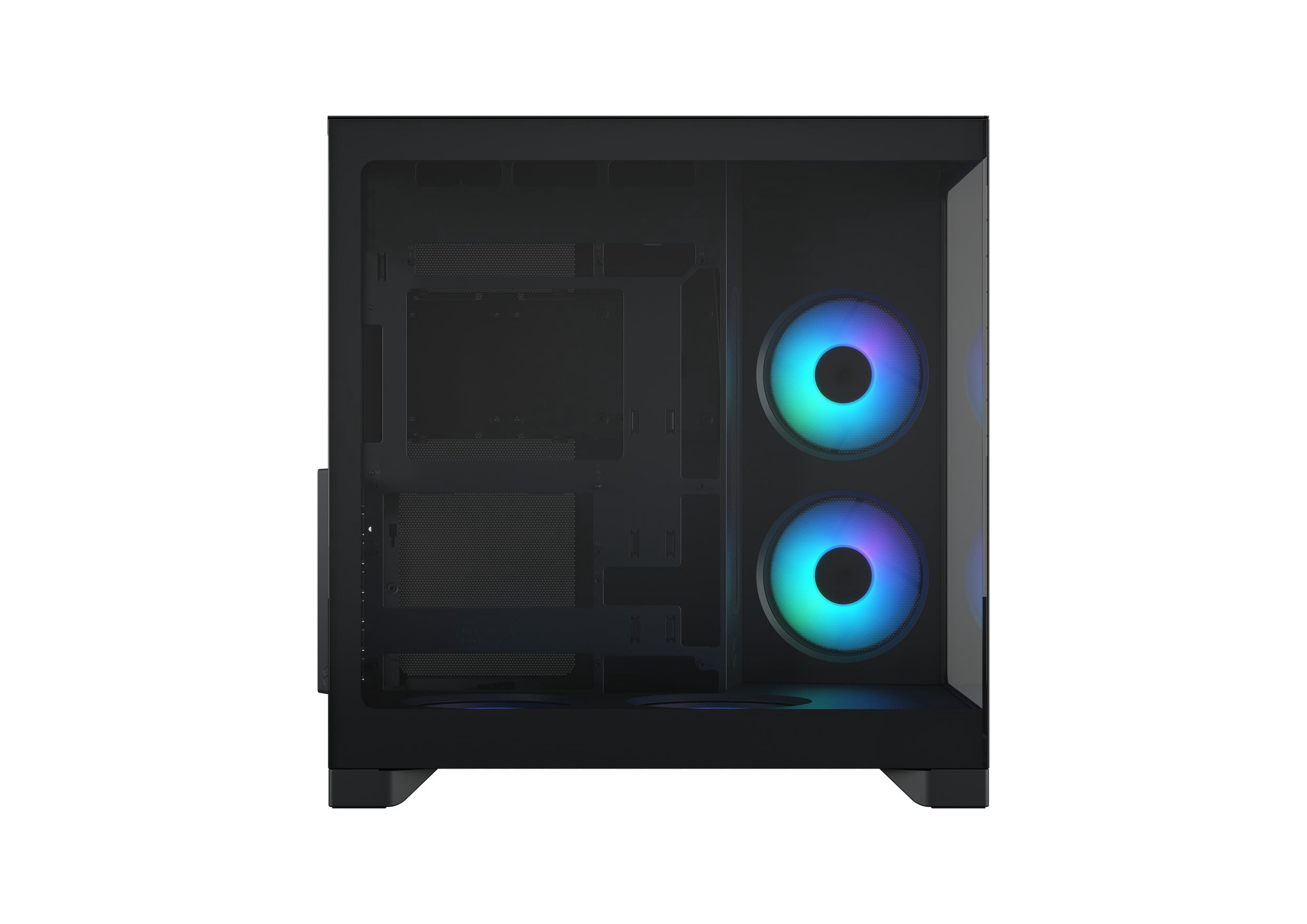 Pop 2 Vision Panoramic Glass Black RGB E-ATX Dual-Chamber PC Gaming Case with Front and Side TG Panels Mid Tower PC Case