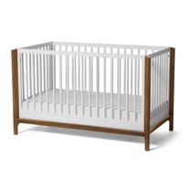 Little Seeds Laurel 4-in-1 Convertible Baby Crib, White/Acorn
