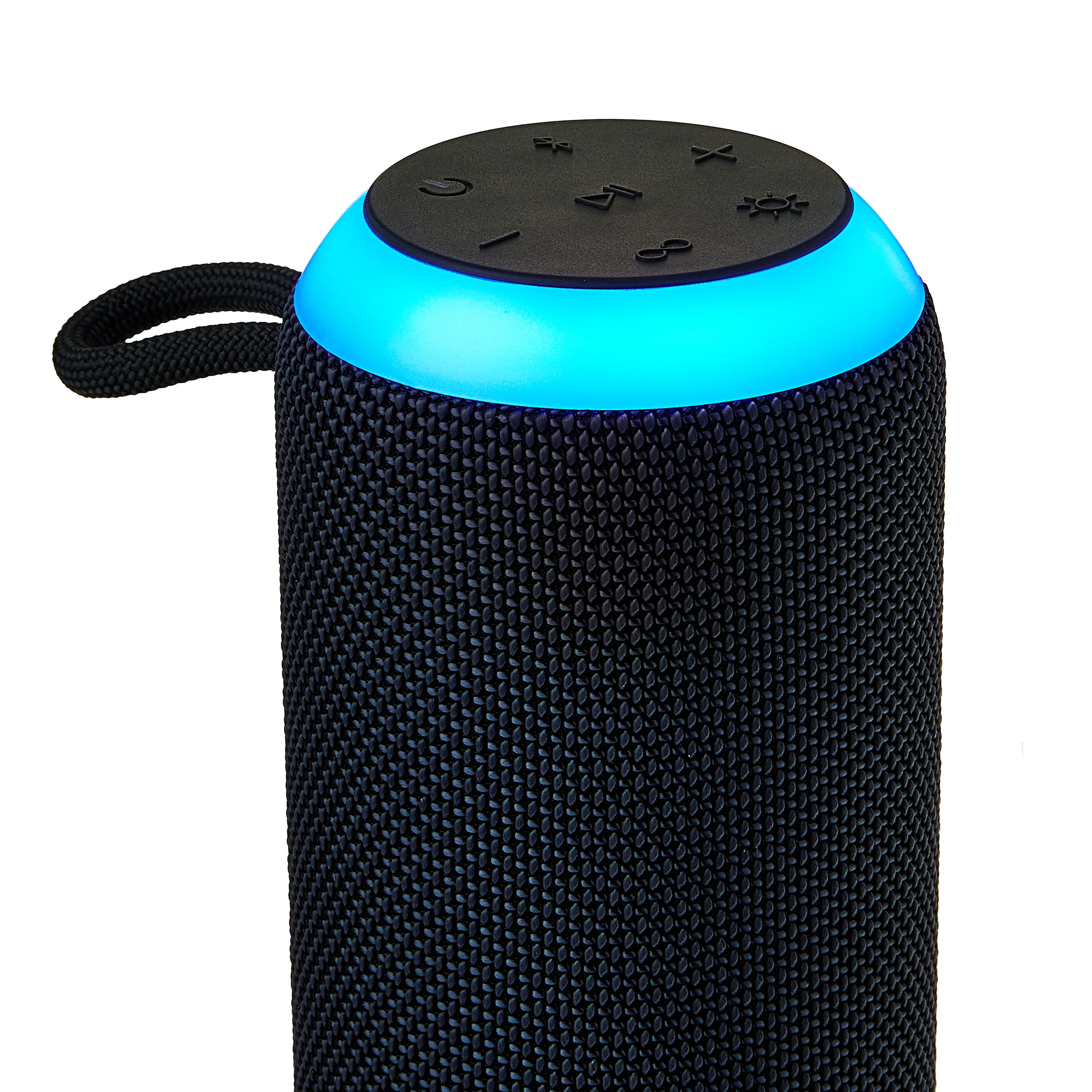 onn Medium Rugged Speaker with Bluetooth Wireless Technology and LED Lighting, Gray