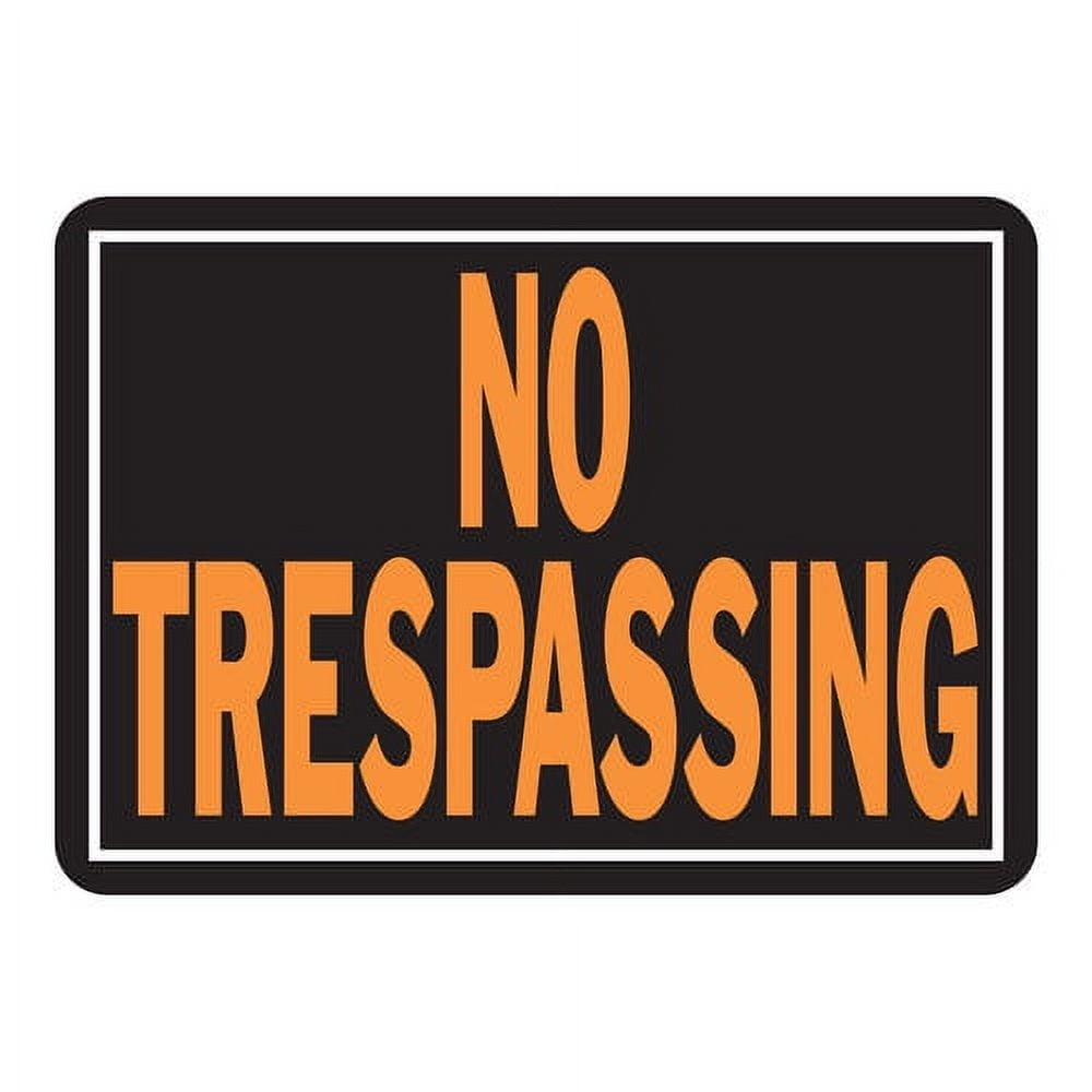 (2 pack) 10X14 No Trespass Sign, Orange & Black Aluminum Privacy Sign by HY-KO