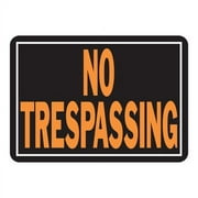 10X14 No Trespass Sign, Orange & Black Aluminum Privacy Sign by HY-KO