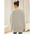 thumbnail image 2 of Women's Cardigan Open Front Oversized Button Lightweight Sweaters V Neck Loose Cardigans Knit Outwear Lightweight Knitted Sweater Tops, 2 of 5