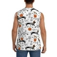 thumbnail image 4 of Uemuo Halloween Dachshund Pattern Men's Sleeveless T-Shirt,Muscle Athletic Tank Top, Moisture-wicking Quick-dry Breathable Classic Tee Top for Gym Run Outdoor Sports-Small, 4 of 8