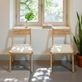 thumbnail image 4 of Ilios Innova | Paquete de 2 Sillas de Comedor Sira, Estructura de Madera de Caucho, Diseño Minimalista Mid-Century con Asiento de Tela Acolchado Beige, 4 of 9