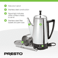 thumbnail image 3 of Open Box Presto Stainless Steel Coffee Maker, 12 Cup Robust Percolator Coffee, 3 of 11