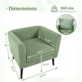 thumbnail image 3 of Pawverly Modern Teddy Decorative Chair, Mid-Century Upholstered Armchair with Pillows and Solid Wood Legs, Comfortable Fabric Lounge Chair for Living Room, Bedroom or Reception Room，Light Green, 3 of 9