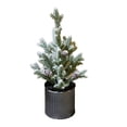 thumbnail image 1 of Flocking artificial Christmas tree, desktop cedar Christmas tree, indoor Christmas decorations, 1 of 5