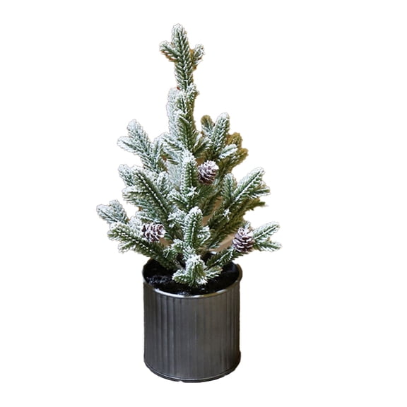Mini Artificial Christmas Tree Frosted Christmas Tree Desktop White Cedar - C